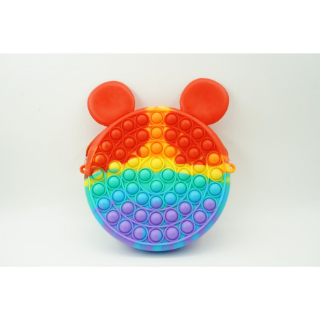 Jucarie antistres din silicon, Pop it Now and Flip It, Cyrax, Geanta, Model 1, Multicolor