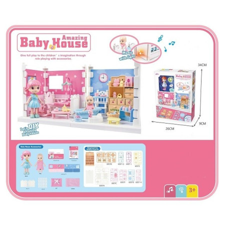 Set casa de papusi mama si copilul, Cyrax, cu lumini si sunet