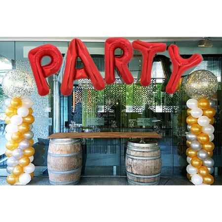 Balon Folie Metalizata Litera Y, Cyrax, 40 cm, Umflati cu Heliu sau Aer, Ambalaj Individual, Pai inclus, Rosu