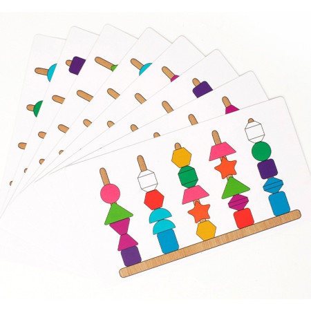 Jucarie Montessori de Sortat, Cyrax, din Lemn, Forme Geometrice,+3 Ani, 25 de Piese, 21.5 x 16 x 3 cm, Multicolor