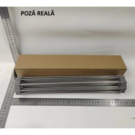 Cyrax Covoras de Scurgere pentru Chiuveta Bucatarie, din Otel Inoxidabil, Suport Chiuveta, Pliabil, Antiderapant, Usor de Curatat si de Depozitat, 37x30cm, 15 Tuburi, Gri