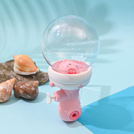 Pistol cu Apa pentru Copii, Cyrax, Multifunctional, Capacitate 300 mL, Model Purcelus, 9x9x17cm, Plastic, Roz