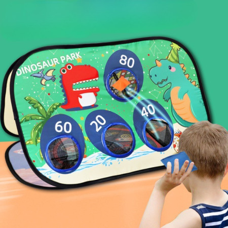 Joc pentru Copii, Cyrax, Aruncarea Sacilor cu Nisip, Sageti, 8 Mingi, 4 Saci, Geanta Portabila, Interactiv, Model Dinozauri, 77.5x44.5x42 cm, Multicolor