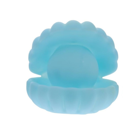 Lampa de Veghe,  Model Scoica cu Perla, Lumina Calda, 10 x 8.5 cm, Led, Baterii Incluse 3 x LR44, Albastru