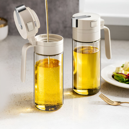 Dispenser pentru Ulei, Cyrax, Deschidere si Inchidere Automata a Rezervorul, cu Inductie Gravitationala, 550 ml, 12x7.6x20.5 cm, Alb