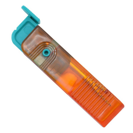 Dispozitiv pentru Descusut,  Taietor de Etichete, 1.7 x 7 cm, Pliabil, din Plastic, Albastru/Portocaliu