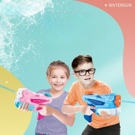 Pistol cu Apa pentru Copii, Rezervor, Pentru Piscina/Plaja, Cyrax, 6ani+,  3 duze, Roz, 300ML