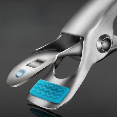 Clema pentru Boluri, Cyrax, Anti-Alunecare, din Otel Inoxidabil si Silicon, de Uz Casnic, Rezistent la Temperaturi Inalte, 19.5x3.2 cm, Gri