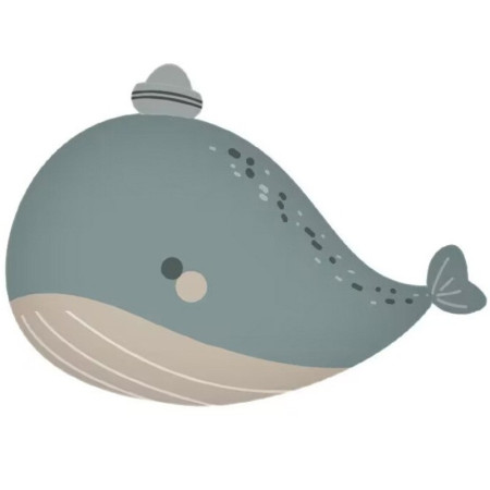 Balon din Folie Metalizata, Cyrax, Figurina Animata, Model Balena, 70 x 49 cm, Ambalaj Individual, Pai Inclus, Umflare cu Aer sau Heliu, Albastru