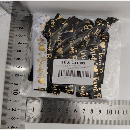 Set 11 Bratari, Cyrax, pentru Petrecerea Burlacitelor, din Panza, Marime Universala, Alb/Negru