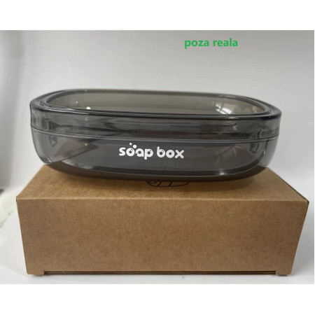 Savoniera,  Pentru Blat, PET, Scurgere Optima, Gri Transparent