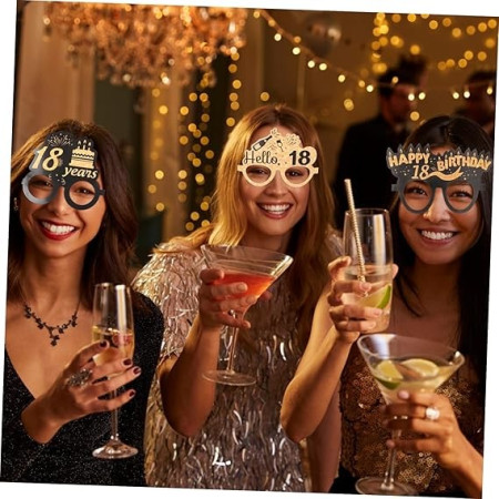 Set 6 Perechi de Ochelari pentru Majorat, Cyrax, Diverse Modele, Negru