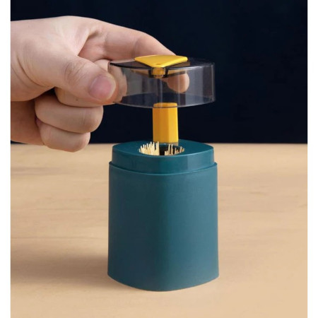 Suport Scobitori, Cyrax, Automat, cu Buton si Capac, din PP, 9.5x6 cm, Albastru