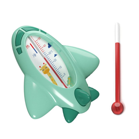 Termometru pentru Baie, Cyrax, Plutitor, Rezistent la apa, Multifunctional, Model Avion, 11x10x4 cm, Verde