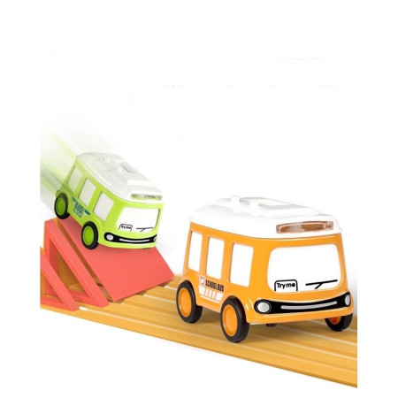 Set jucarie pentru copii, Cyrax, masina-ceas verde si portocalie