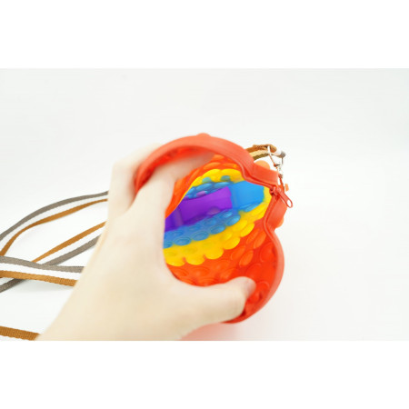 Jucarie antistres din silicon, Cyrax, Pop It Now and Flip It, Geanta mica, Among Us, Multicolor