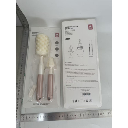 Set 3 Perii de Spalat Biberoane, Cyrax, pentru Tetina, Biberon, Pai, Materiale Sigure, fara BPA, Curatare 360°, Roz