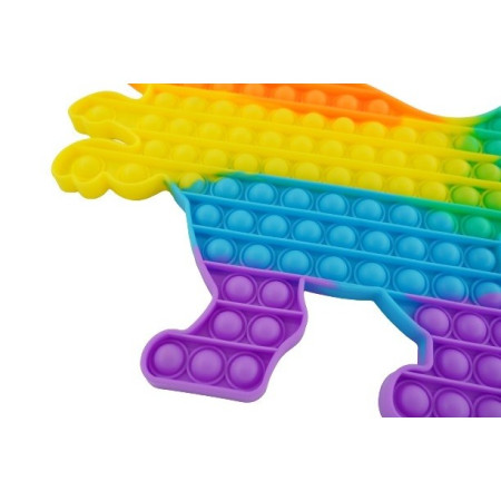 Cyrax Jucarie antistres din silicon Pop it now, forma Dinozaur, multicolor, urias