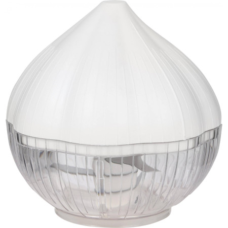 Cyrax Tocator manual pentru usturoi, in forma de usturoi, cutite rezistente, utilizare prin apasare, material ABS si inox, 9.5x9.5x9.3 cm, alb