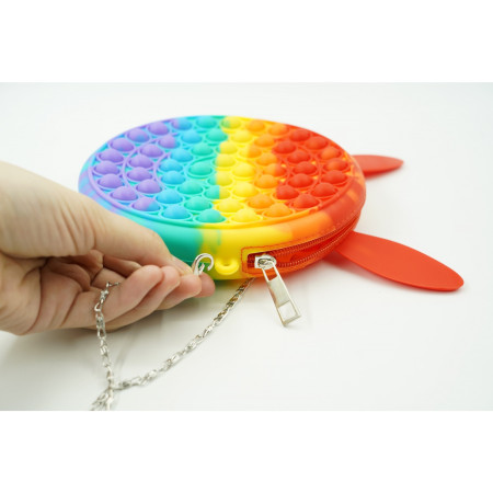 Jucarie antistres din silicon, Pop it Now and Flip It, Cyrax, Geanta, Model 3, Multicolor