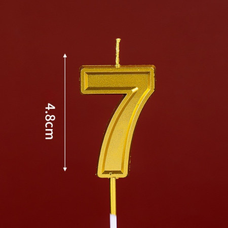 Lumanare pentru Tort Cifra 7, Cyrax, 4.8 cm, Aniversare, Aurie