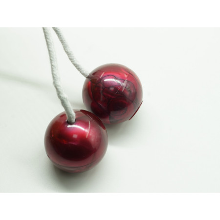 Jucarie interactiva cu bile, Cyrax, Clackers ball, antistres, Visiniu, 40 mm