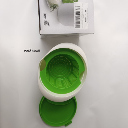 Recipient pentru Preparat Branza, Cyrax, Capac de Silicon, Cheese Maker din Plastic, Strecuratoare, 17x14.5x12.8 cm, Alb