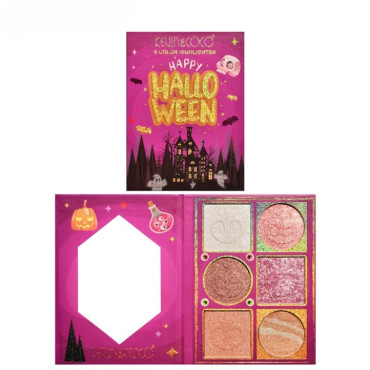 Paleta Iluminatoare, Cyrax, 6 Nuante, Halloween, Culori Calde, Dreptunghiulara, 160g, Valabilitate 24 Luni, 17.4x11.5x1.3 cm, Varianta A, Nude-Rose