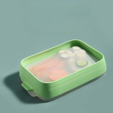 Recipient de Depozitare Alimente, Cyrax, Etans, pentru Frigider, din Plastic, Mentinere Proaspata, Reutilizabil, Rezistent la Temperaturi Extreme, 22x14.7x5 cm, Verde