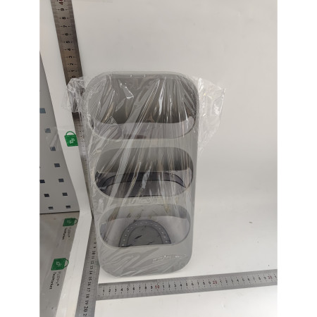 Suport - Organizator pentru Tacamuri, Cyrax, 3 Compartimente, Suport pentru Cosmetica, Ustensile, Material PP Durabil, 33 x 16 x 15 cm Gri