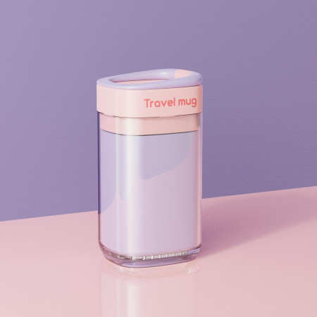 Cana Multifunctionala pentru Voiaj,  cu Functii de Depozitare si Suport Articole Igiena Dentara, 13 x 6.8 x 6 cm, Roz Mov