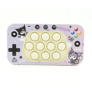 Jucarie interactiva tip consola pentru copii Cyrax, speed push whack-a-mole, joc de viteza pop it, material ABS/silicon, cu nivele, sunete si lumini, 15.5 x 7.6 x 5.3 cm, model elfi, mov