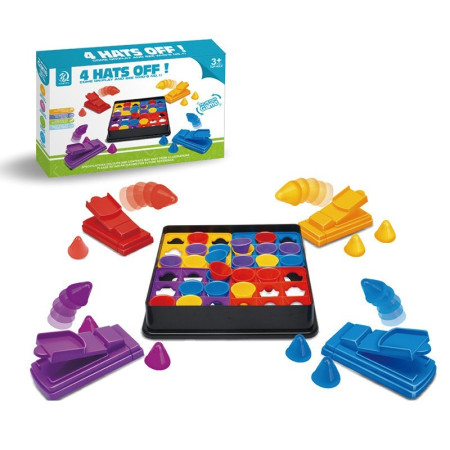 Joc Interactiv pentru Copii, Cyrax, 4 Hats Off, Tabla de Joc, Figurine Palarii, +3 Ani, Multicolor