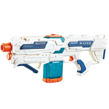 Pistol cu Apa pentru Copii 14+ ani, Cyrax, Rezervor 600ml, cu baterie 1200mAh, Electric Burst, Alb/Albastru