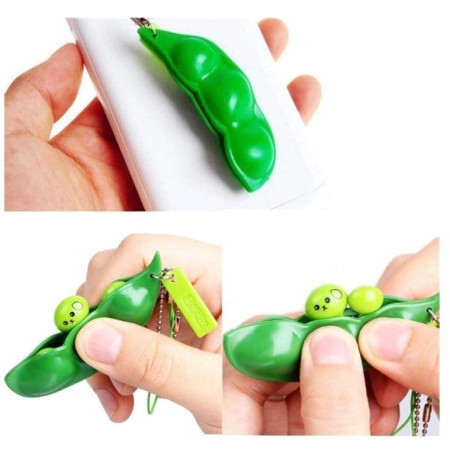 Cyrax Breloc pastaie de mazare antistres, poliuretan, verde