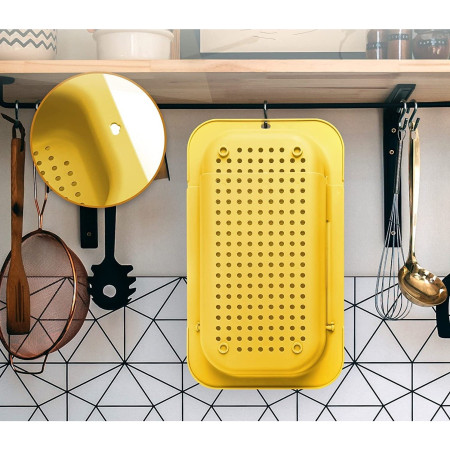 Cos pentru Scurgere Chiuveta de Bucatarie, Cyrax, Plastic, Telescopic, 36x20x5 cm, Galben