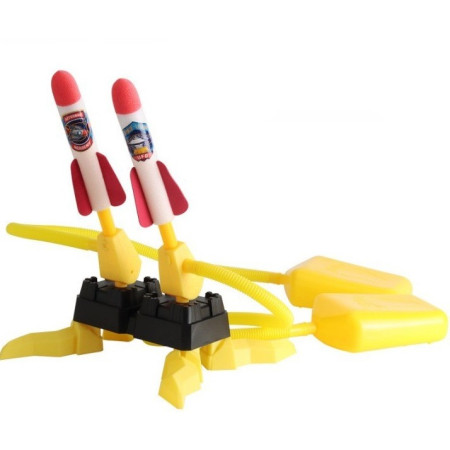 Cyrax Jucarie pentru copii, lansator rachete cu piciorul, doua lansatoare, 6 rachete cu lumini