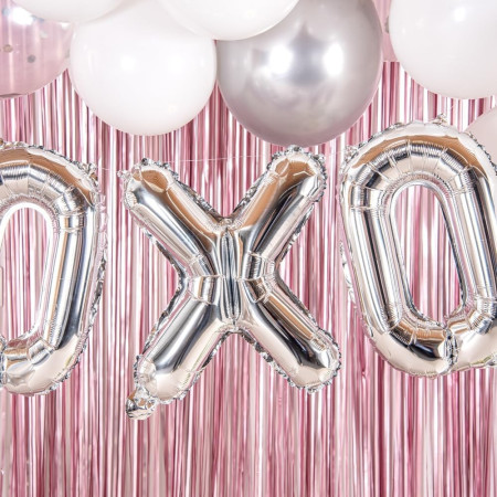 Balon Folie Metalizata Litera X, Cyrax, 80 cm, Umflati cu Heliu sau Aer, Ambalaj Individual, Pai inclus, Argintiu