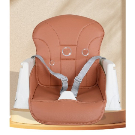 Scaun de Masa Pliabil 3in1, Cyrax, Reglabil, Multifunctional, 3 Pozitii, Masuta si Husa Detasabile, Roti, Centura de Siguranta, Ajustare Inaltime, Maro