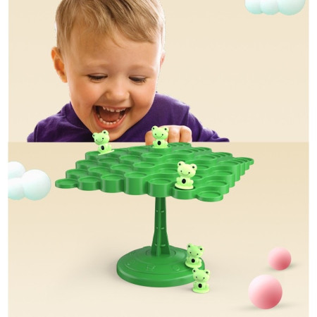 Joc Interactiv, Cyrax, Broaste in Echilibru, +3 Ani, din Plastic, 50 de Pioni, Placa de Echilibru, Roata cu Pedepse, Zar, 14 x 7 x 14 cm, Verde