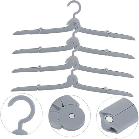 Umeras Pliabil de Calatorie,  Mini Cuier Portabil pentru Haine, Suport de Uscare, 14x7x1.4cm, Gri