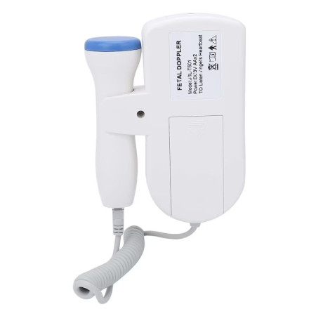 Monitor Fetal Doppler, Cyrax, Monitorizare Sarcina, Ritm Cardiac, Ecran LCD 4.5 cm, 2 x Baterii AA (neincluse), Portabil, din ABS, 12.8 x 9.6 x 3 cm, Utilizare de la 9 Saptamani, Albastru