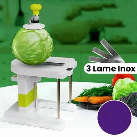 Masina Manuala pentru Maruntit Varza, Cyrax, cu Maner Rotativ, Lame din Inox, Corp din Plastic, pentru Legume si Fructe, 20 x 20 x 15 cm, Alb