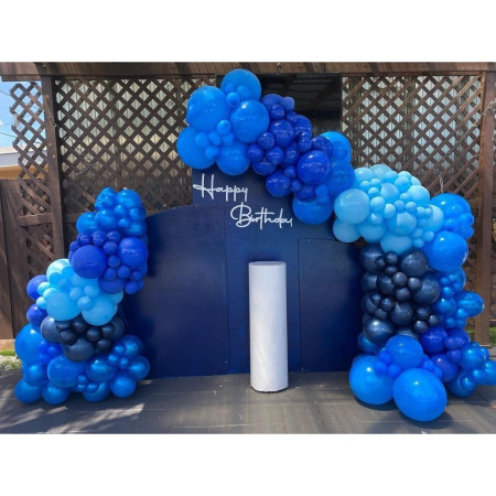 Set 10 Baloane din Latex, Cyrax, Model Party, Albastru Diferite Nuante, 30 cm, 2.8 g