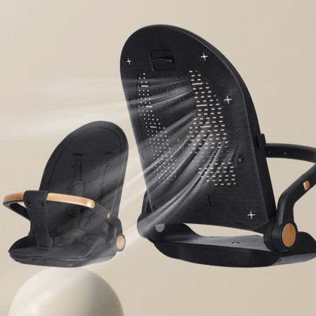 Carucior Sport Cyrax 3in1, 6-36 Luni, Reversibil, Pliabil, Tavita pentru Masa, Pozitie de Somn, Centura de Siguranta, Roti 360, Suport Pahar, Copertina pentru Soare, 32x63x95cm, Negru Model Pisicute