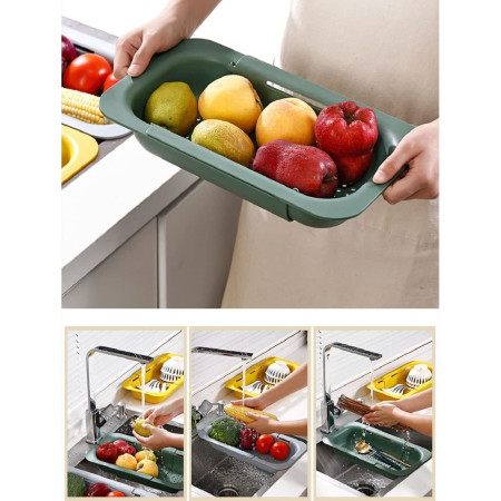 Cos pentru Scurgere Chiuveta de Bucatarie, Cyrax, Plastic, Telescopic, 36x20x5 cm, Gri