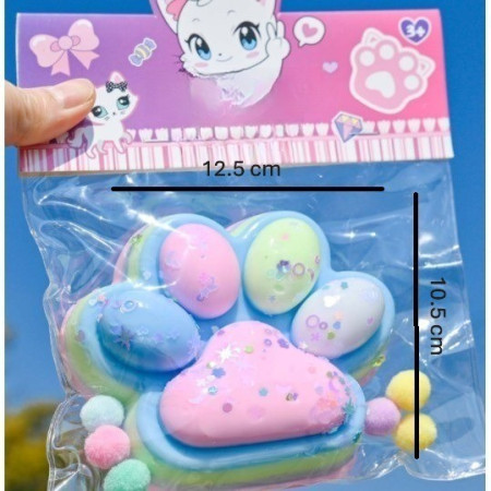 Jucarie Antistres Squishy, Cyrax, cu Revenire Lenta, Model Labuta de Pisica, 200g, 12.5 x 10.5 cm Squeeze Pinch Family, Ambalaj Transparent, Model 4