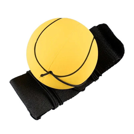 Minge Saltareata Hiperelastica, Cyrax, Model Minge de Tenis cu Fixare de Mana, Space Moon Ball foarte Elastica, Antistress pentru Copii, Diametru 66 mm, Galben
