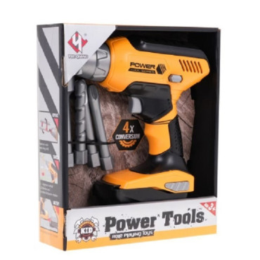 Set Jucarie pentru Copii Bormasina, Cyrax, Accesorii Incluse, 4 Capete de Schimb, Material Plastic, Interactiv, Distractiv, 21.5x17.5x6 cm, Portocaliu