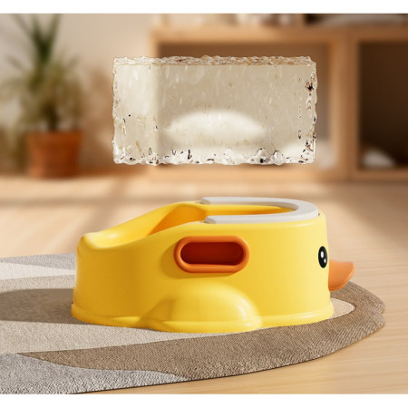 Olita pentru Copii, Cyrax, +1an, Portabila, Design Ratusca, Model Prietenos, Non-Toxic, Compartiment Detasabil, cu Maner, Usor de Curatat, Galben